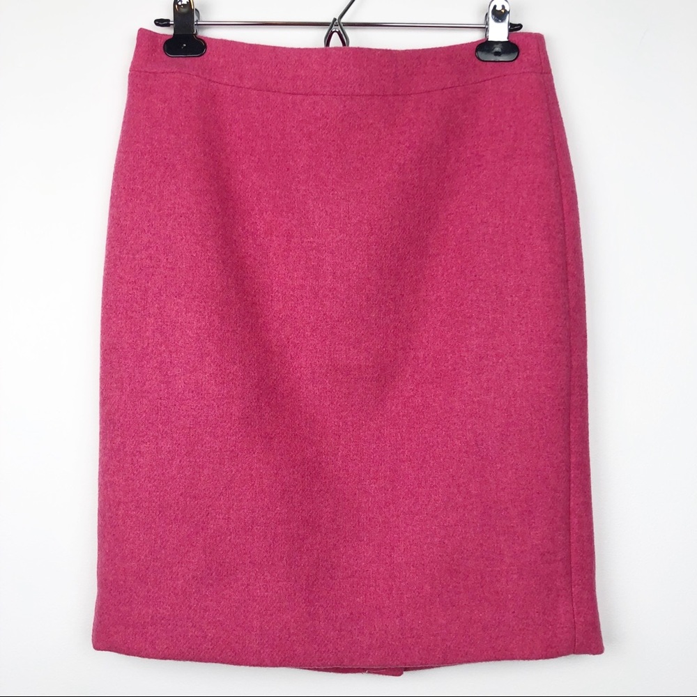 Women's Pink Wool Pencil Skirt